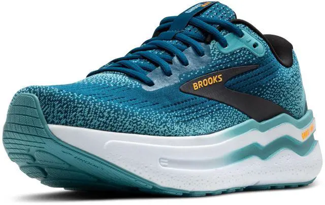 Alt view image 2 of 4 - Brooks Mens Ghost Max 2 Neutral Running & Walking Shoe - Moroccan Blue/Aqua/Orange Pop - 10 Medium