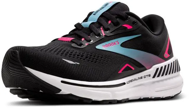 Alt view image 2 of 4 - Brooks Womens Adrenaline GTS 23 GTX Waterproof Supportive Running Shoe - Black/Knockout Pink/Aqua - 8 Medium