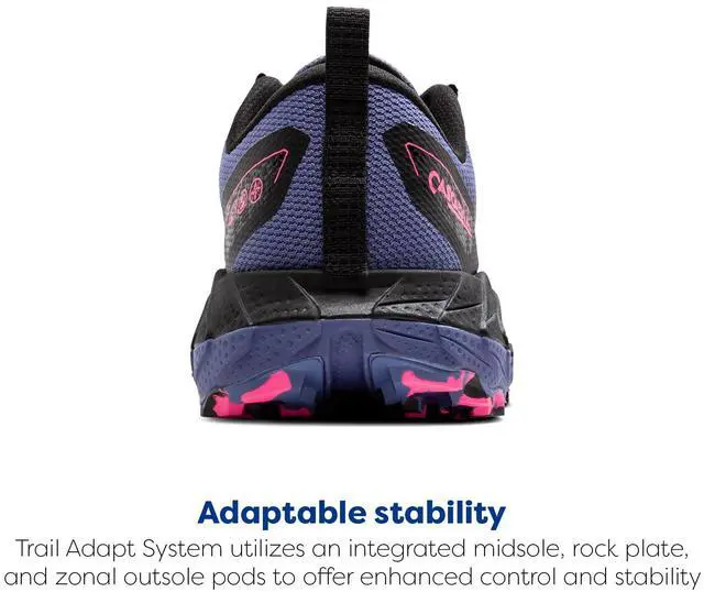 Alt view image 4 of 4 - Brooks Womens Cascadia 18 GTX Waterproof Mountain Trail Running Shoe - Grey Blue/Black/Pink - 8 Medium