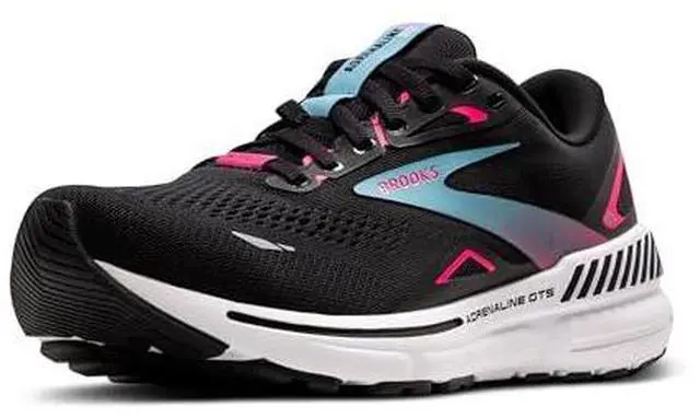 Main image of Brooks Womens Adrenaline GTS 23 GTX Waterproof Supportive Running Shoe - Black/Knockout Pink/Aqua - 8 Medium