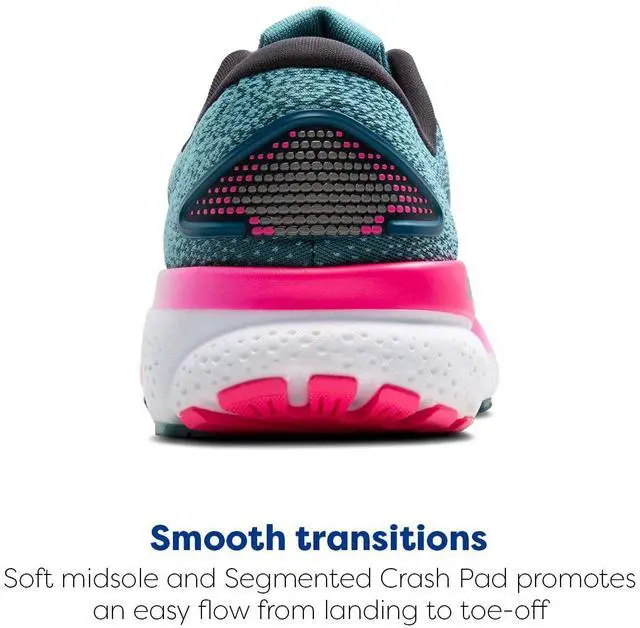 Alt view image 3 of 3 - Brooks Womens Ghost 16 Neutral Running Shoe - Blue/Pink/Moroccan Blue - 7 Medium