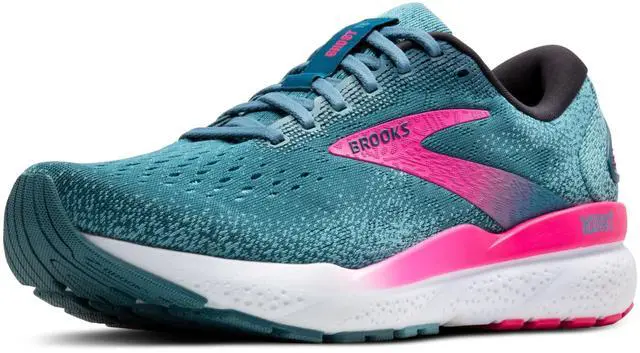 Main image of Brooks Womens Ghost 16 Neutral Running Shoe - Blue/Pink/Moroccan Blue - 7 Medium