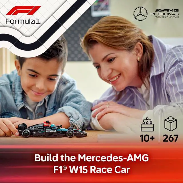 Alt view image 3 of 4 - LEGO Speed Champions Mercedes-AMG F1 W15 Race Car Toy - Building Set for Kids, Boys & Girls, Ages 10+ - Toy Car for F1 Fans - Gift Idea for Birthday - 77244