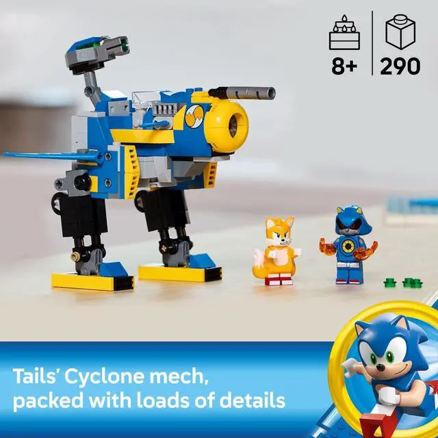 Alt view image 3 of 4 - LEGO Sonic The Hedgehog Cyclone vs. Metal Sonic - Building Toy for Kids, Boys and Girls, Ages 8+ - Mech Suit with Metal Sonic and Tails Minifigures for Pretend Play - Gift Idea for Birthdays - 77002