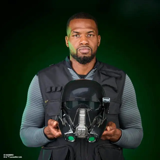 Alt view image 4 of 4 - STAR WARS The Black Series Imperial Death Trooper Premium Electronic Helmet, Rogue One: A Story Roleplay Item for Ages 14 and Up