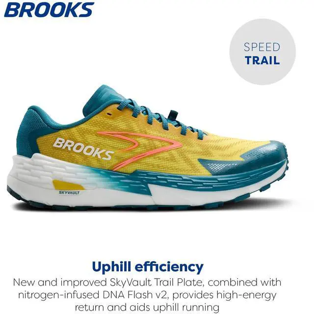 Alt view image 3 of 4 - Brooks Men's Catamount 4 Speed Trail Running Shoe - Quince/Celestial/Neo Ember - 8.5 Medium Multicoloured