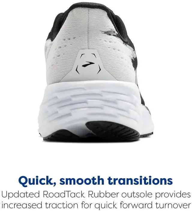 Alt view image 3 of 3 - Brooks Mens Launch 11 Neutral Running Shoe - Black/White - 8 Medium