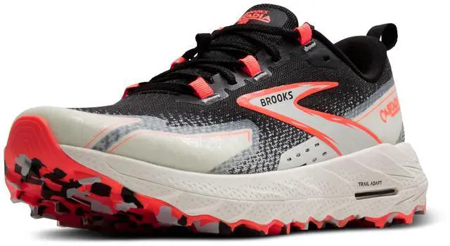 Alt view image 2 of 4 - Brooks Womens Cascadia 18 Mountain Trail Running Shoe - Black/Blue Wash/Flame - 8 Medium