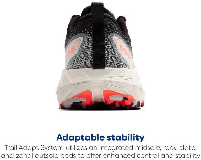 Alt view image 4 of 4 - Brooks Womens Cascadia 18 Mountain Trail Running Shoe - Black/Blue Wash/Flame - 8 Medium