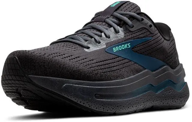 Alt view image 2 of 4 - Brooks Mens Ghost Max 2 Neutral Running & Walking Shoe - Ebony/Cockatoo/Blue Sapphire - 9 Wide