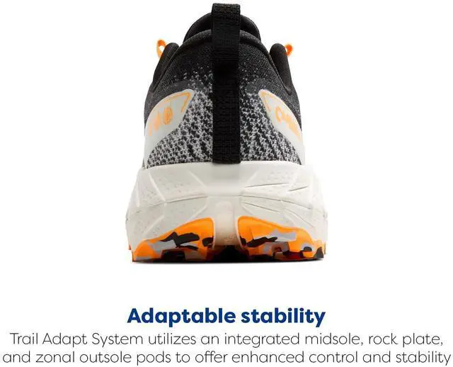 Alt view image 4 of 4 - Brooks Mens Cascadia 18 Mountain Trail Running Shoe - Black/Blue Wash/Orange - 10 Medium
