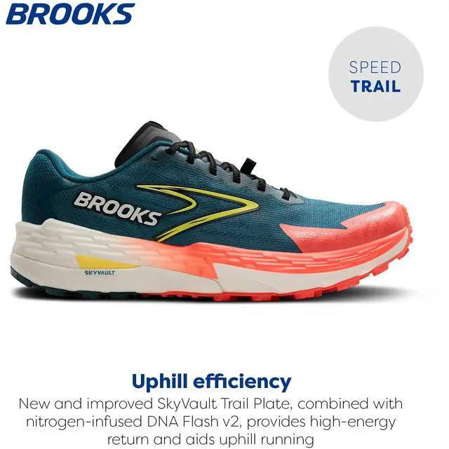 Alt view image 3 of 4 - Brooks Men's Catamount 4 Speed Trail Running Shoe - Legion Blue/Celestial/Flame - 14 Medium
