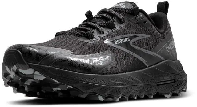 Alt view image 2 of 4 - Brooks Womens Cascadia 18 Mountain Trail Running Shoe - Black/Blackened Pearl/Grey - 5.5 Medium