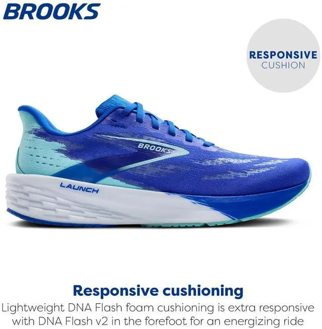 Alt view image 3 of 4 - Brooks Mens Launch 11 Neutral Running Shoe - Cobalt/Limpet Shell - 9.5 Medium