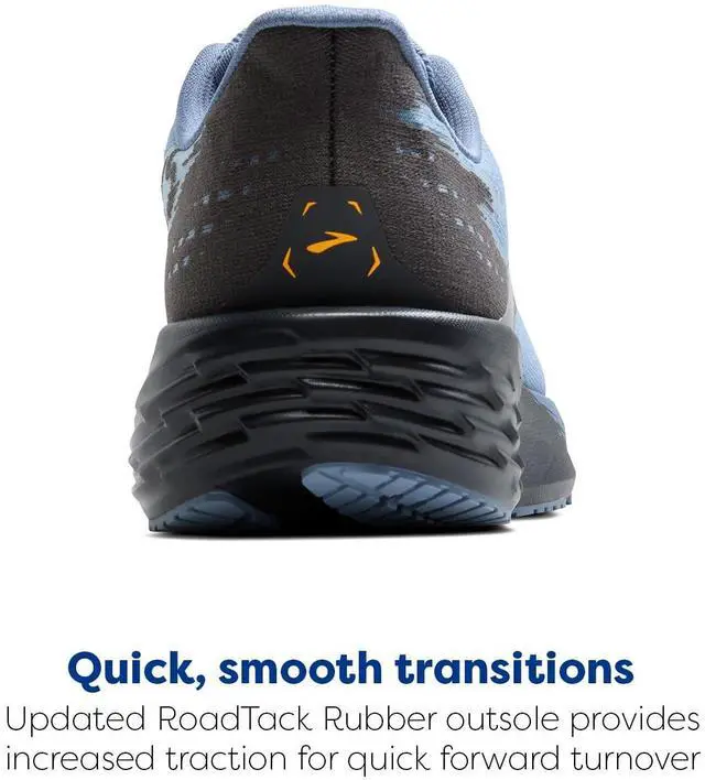 Alt view image 3 of 3 - Brooks Mens Launch 11 Neutral Running Shoe - Country Blue/Ebony/Orange - 12 Medium