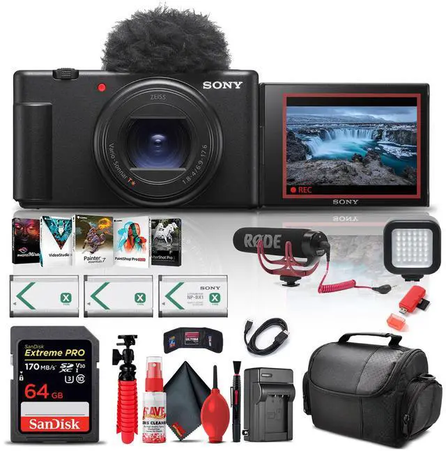 Main image of Sony ZV-1 II Digital Camera + Pro Mic + 64GB Memory Card + Photo Software + More