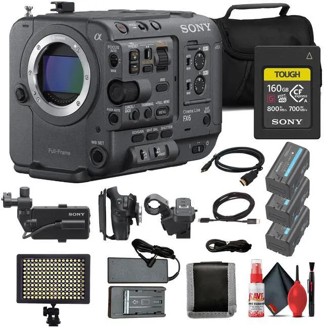 Main image of Sony FX6 Full-Frame Cinema Camera + 160GB Memory Card + 2 x BP-U35 Battery + More