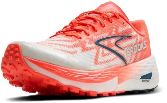 Alt view image 2 of 4 - Brooks Women's Catamount 4 Speed Trail Running Shoe - Bit of Blue/Flame/Legion Blue - 9 Medium