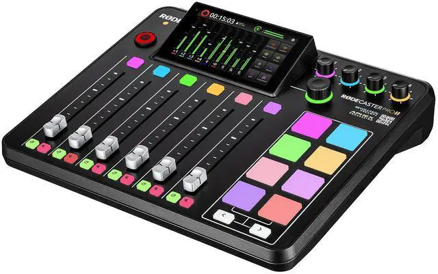 Alt view image 2 of 4 - RODE RODECaster Pro II + Headphones + Podcast Microphone + 64GB Micro SD + More (Bundle)