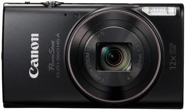 Alt view image 8 of 17 - Canon PowerShot ELPH 360 HS A (Black), 20.2MP CMOS, 12x Zoom, OIS, 1080p Full HD