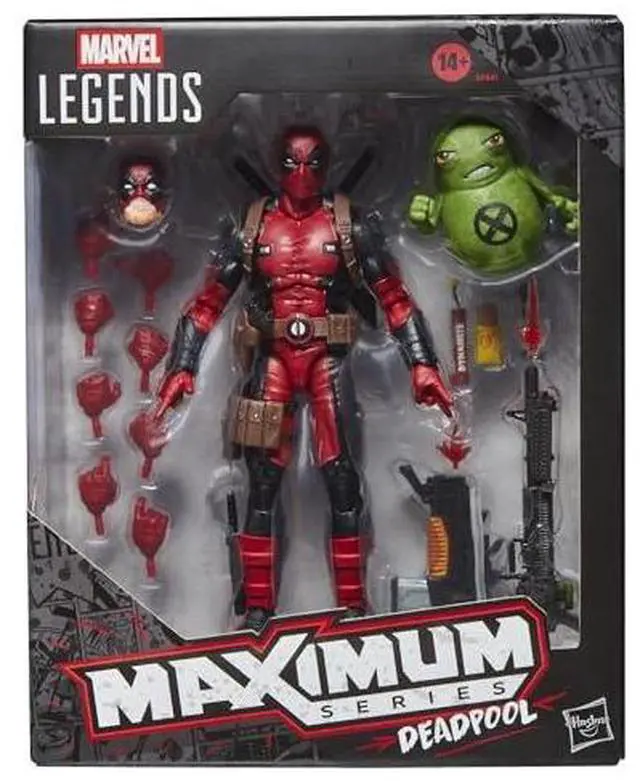 Main image of Marvel Legends Maximum Series Deadpool, Deluxe Deadpool Comics Collectible 6-Inch Action Figure with 24 Accessories Including X-Forces Doop