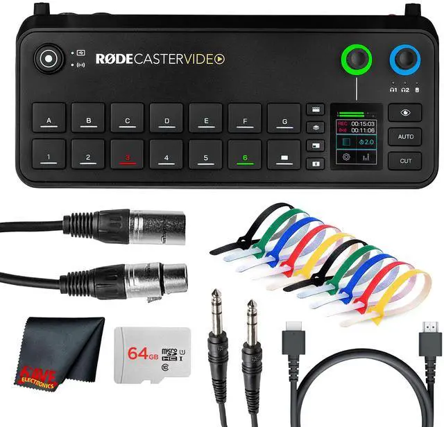 Main image of RODECaster Video All-in-One Production Console + 64GB Card + XLR Cable + 1/4 TRS + More