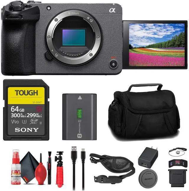 Main image of Sony FX30 Digital Cinema Camera + 64GB SF-G Tough Card + Bag + Flex Tripod + More