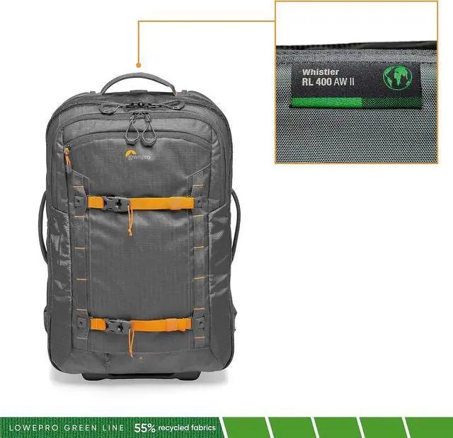 Alt view image 9 of 11 - Lowepro Whistler RL 400 AW II 40L Rugged Roller Backpack, Gray