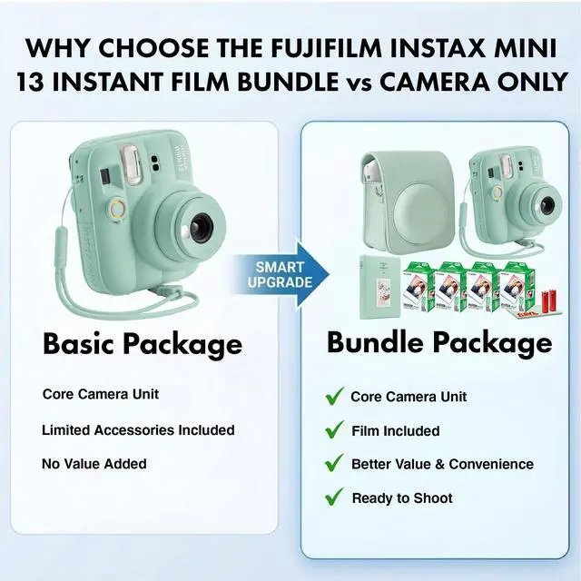 Alt view image 3 of 4 - FUJIFILM INSTAX MINI 13 Instant Film Camera (Clay White) + INSTAX MINI Film + More