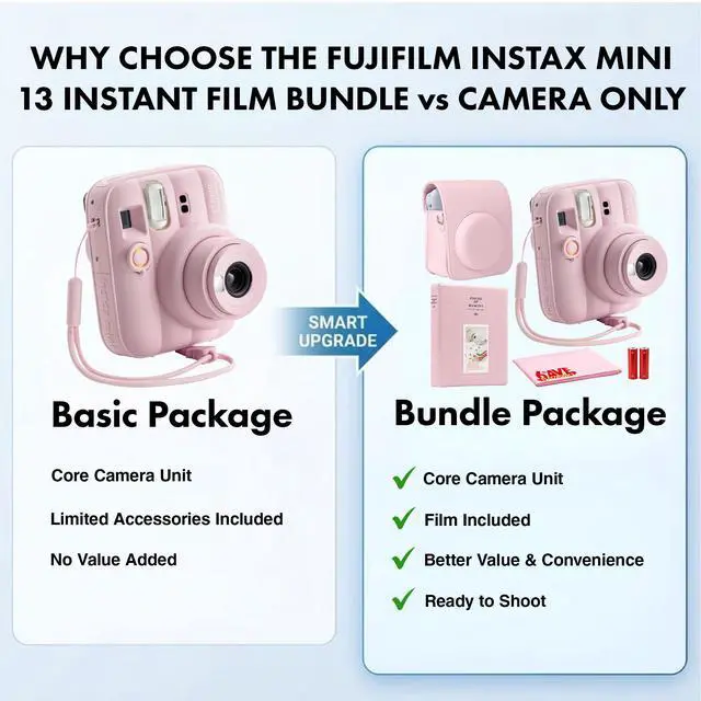 Alt view image 3 of 4 - FUJIFILM INSTAX MINI 13 Instant Film Camera (Clay White) + Photo Album + More