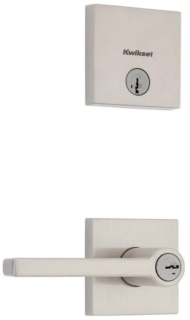 Main image of Kwikset 991 Halifax Keyed Entry Lever and Single Cylinder Deadbolt Combo Pack Featuring SmartKey and Microban in Satin Nickel