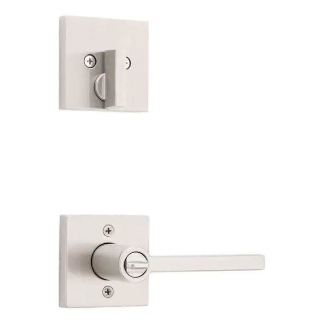 Alt view image 4 of 4 - Kwikset 991 Halifax Keyed Entry Lever and Single Cylinder Deadbolt Combo Pack Featuring SmartKey and Microban in Satin Nickel