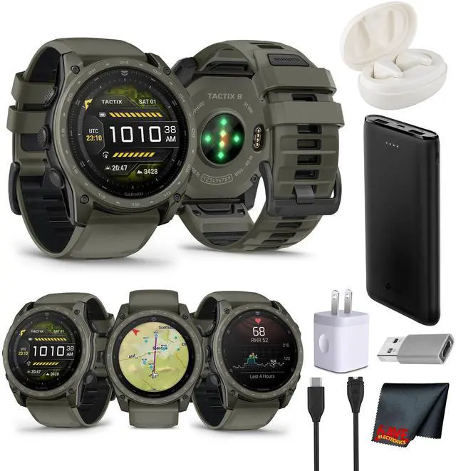 Main image of Garmin Tactix 8 Cerakote - AMOLED - Olive Drab Bundle