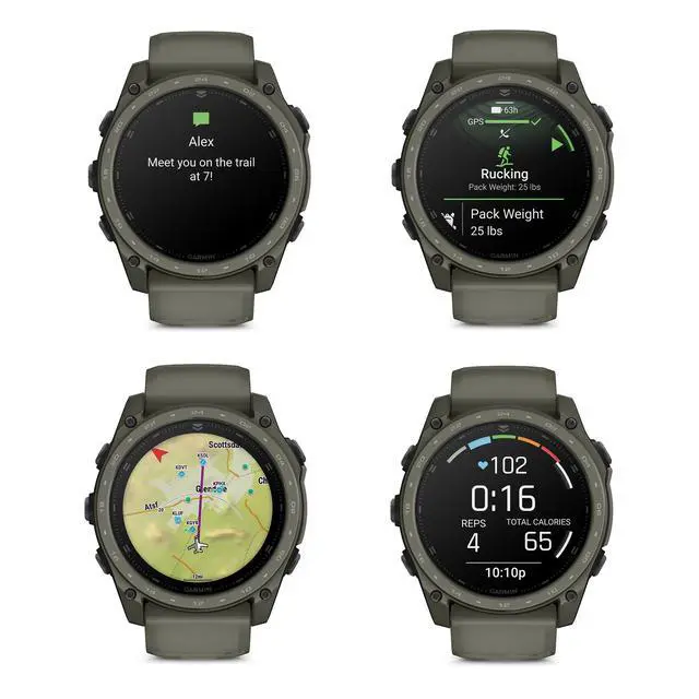 Alt view image 3 of 4 - Garmin Tactix 8 Cerakote - AMOLED - Olive Drab