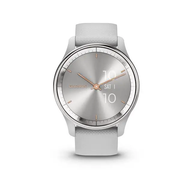 Alt view image 9 of 10 - Garmin Vivomove Trend Hybrid Smartwatch (Silver Stainless Steel Bezel)