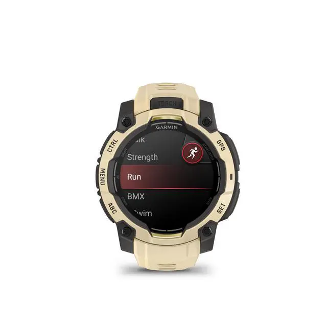 Alt view image 2 of 3 - Garmin Instinct® 3 - 45 mm, AMOLED Display, Rugged Outdoor GPS Smartwatch, Built-in Flashlight, Alpine Rush Collection Limited Edition Color, Citrine with Citrine Band