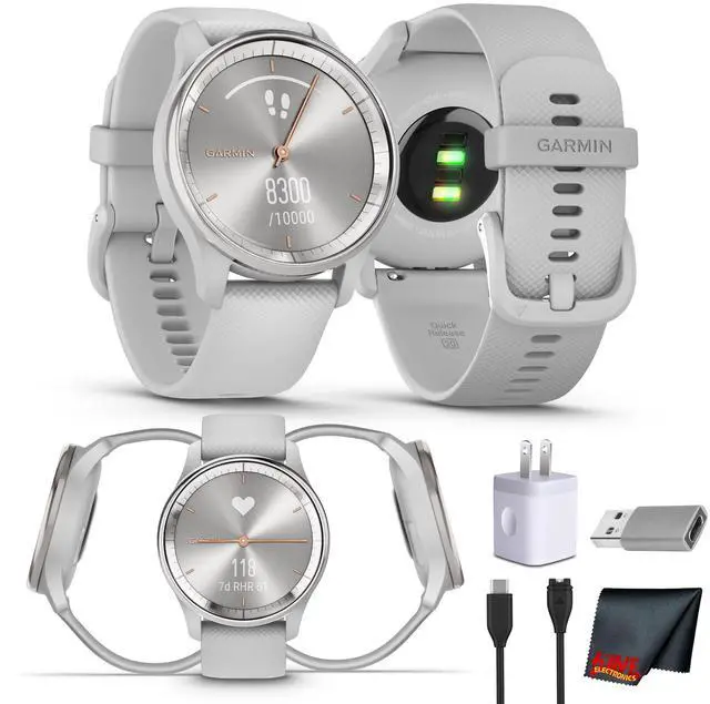 Main image of Garmin vivomove Trend Hybrid Smartwatch Silver Bezel - Mist Grey Case