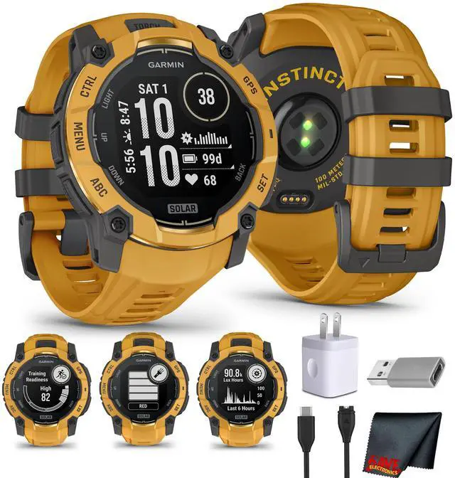 Main image of Garmin Instinct 3 Solar 50mm GPS Smartwatch Unlimited Battery