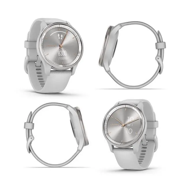 Alt view image 2 of 4 - Garmin vivomove Trend Hybrid Smartwatch Silver Bezel - Mist Grey Case