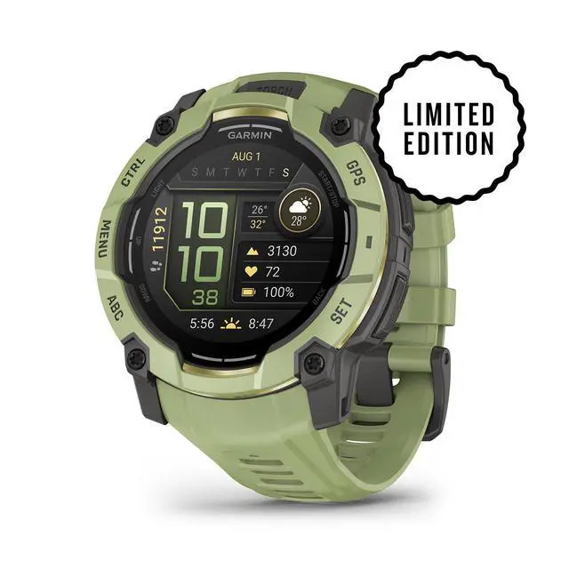 Alt view image 2 of 4 - Garmin Instinct 3 50mm AMOLED GPS Smartwatch Fern Green Outdoor Watch Bundle