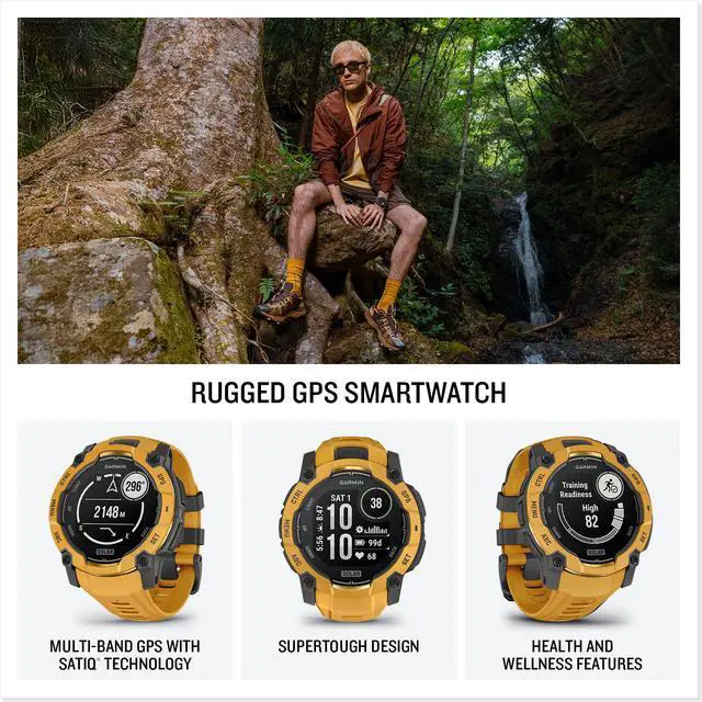 Alt view image 3 of 4 - Garmin Instinct 3 Solar 50mm GPS Smartwatch Unlimited Battery