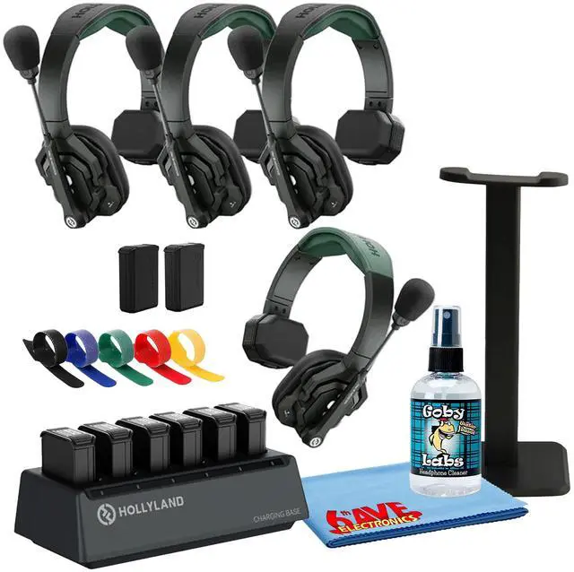 Main image of Hollyland Solidcom SE PRO 4-User Wireless Intercom Headset Bundle