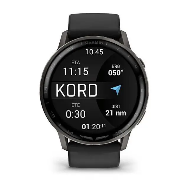 Alt view image 3 of 3 - Garmin D2 Air X15, Touchscreen Aviator Smartwatch with GPS, Aviation Weather, Flashlight, Health and Wellness Features and More, Slate with Black Silicone Band