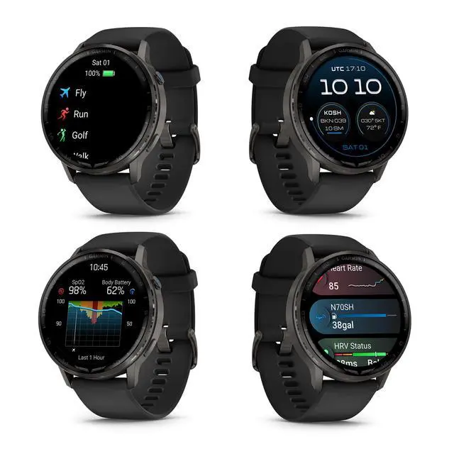 Alt view image 2 of 4 - Garmin D2 Air X15 Aviator Smartwatch - Slate with Black Bundle