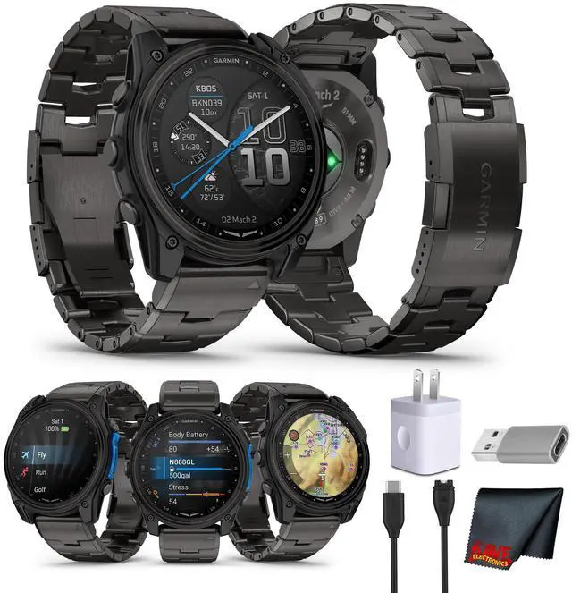 Main image of Garmin D2 Mach 2 Aviator Smartwatch - 51 mm - Carbon Grey with Titanium