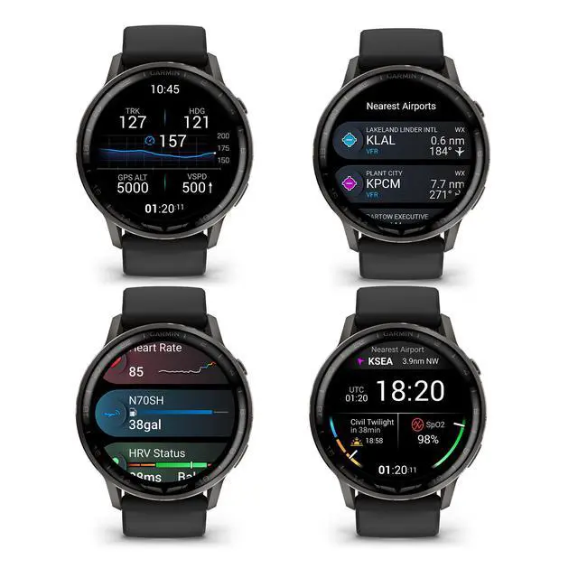 Alt view image 3 of 4 - Garmin D2 Air X15 Aviator Smartwatch - Slate with Black Bundle