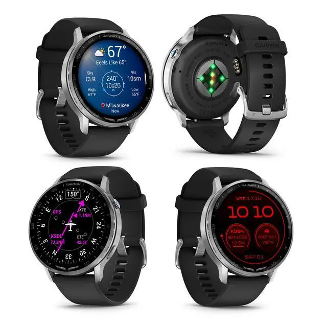 Alt view image 3 of 4 - Garmin D2 Air X15 Aviator Smartwatch - Silver with Black Bundle