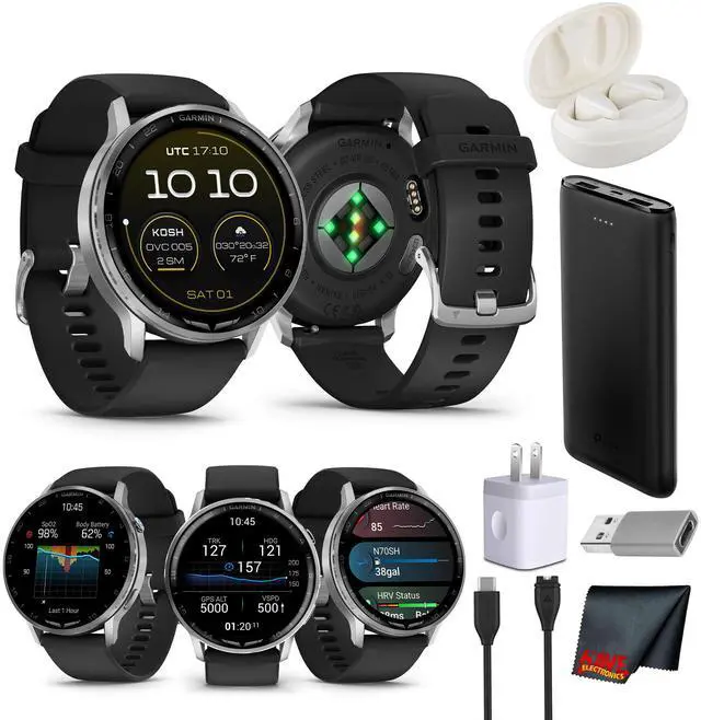 Main image of Garmin D2 Air X15 Aviator Smartwatch - Silver with Black Bundle