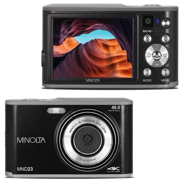 Alt view image 7 of 9 - Minolta MND23 48MP Auto Focus 4K Ultra HD Selfie Camera - Black