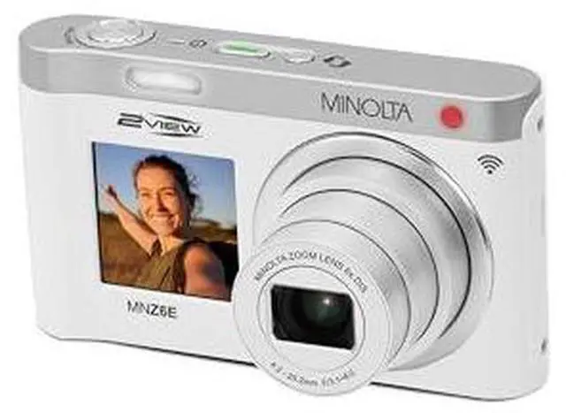 Alt view image 8 of 11 - Minolta MINOLTA MNZ6E 2VIEW 64 MP / 4K Dual LCD Camera w/6x Optical Zoom (White)
